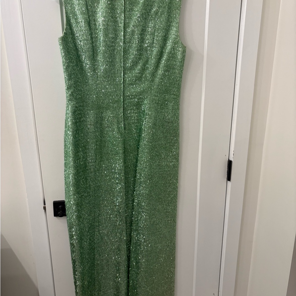 Vintage Green Tinsel Maxi Dress - Picture 4 of 7